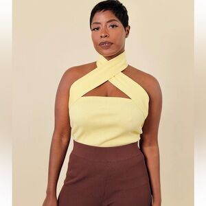 The Drop x HighLowLuxxe Butter Yellow Halter Top